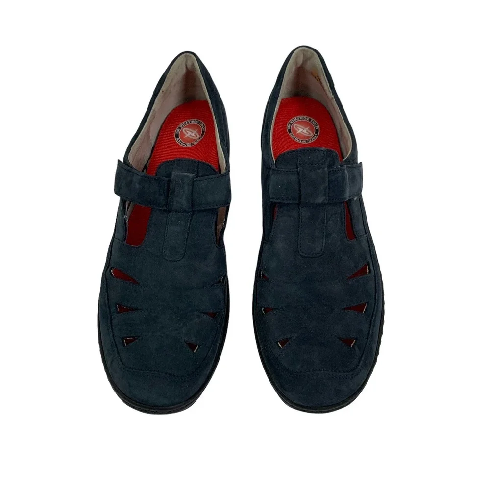 Aetrex Lynco Mens Sandals 6.5 Blue‎ Orthotic Arch Support Comfort Walking Casual
